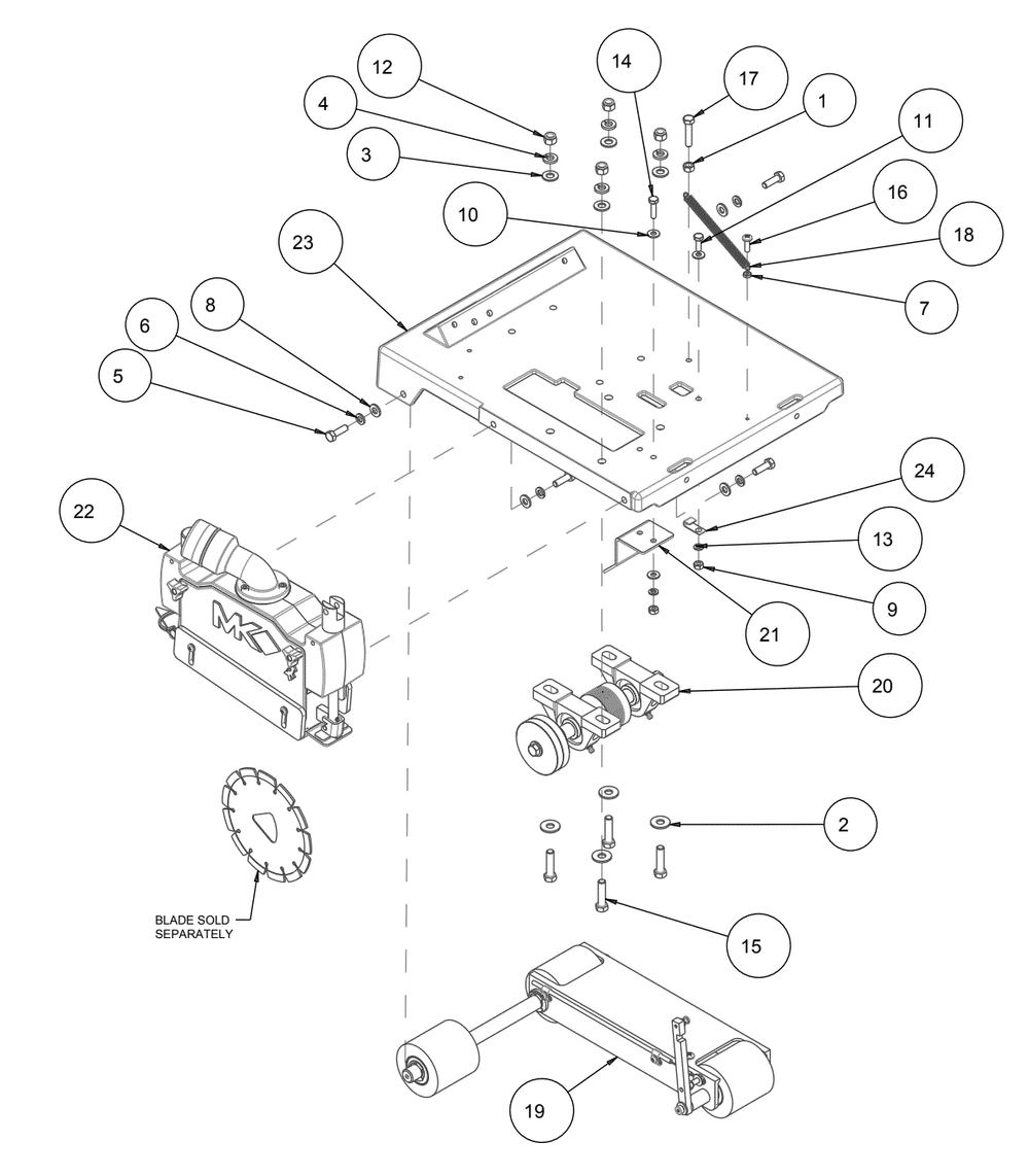Section 03 Diagram and Parts List for SRX-150 172023-H MK Diamond Concrete Saw